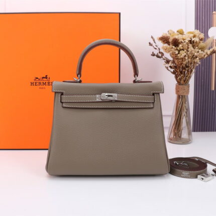 Hermès Kelly ???????????????? Calf Sliver hardware Elephant grey size: ????????????????/ ????????????????
